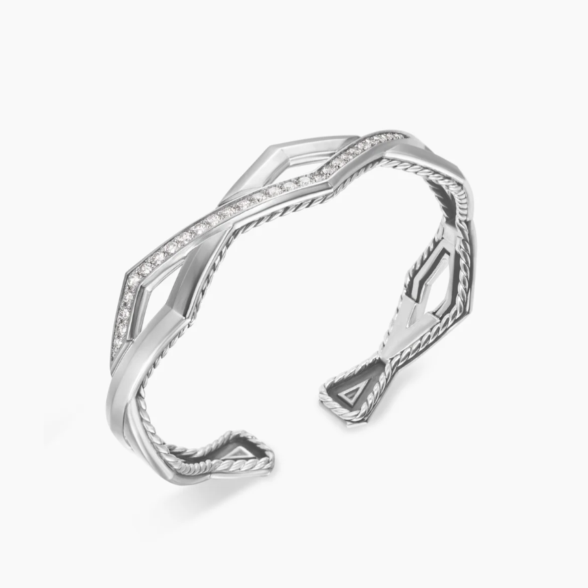 Zig Zag Stax Two Row Cuff Bracelet