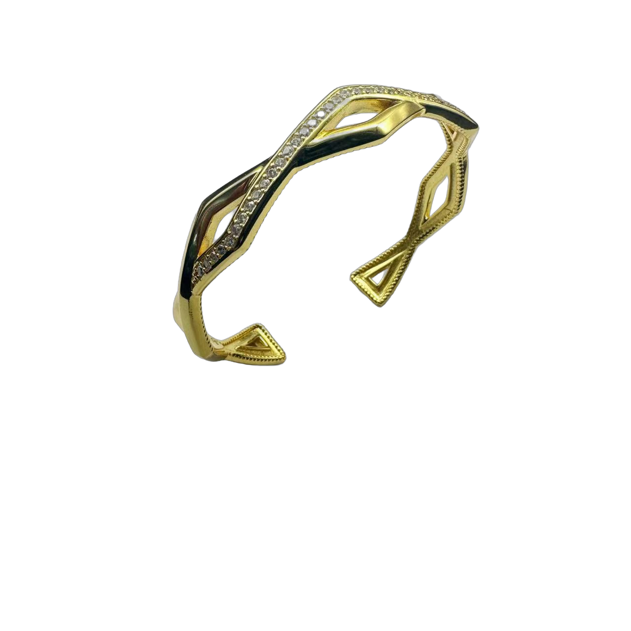 Zig Zag Stax Two Row Cuff Bracelet