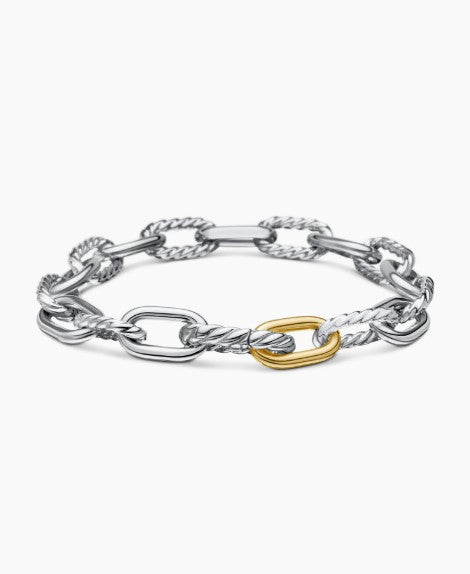 Chain Bracelet Sterling Silver with Yellow Gold