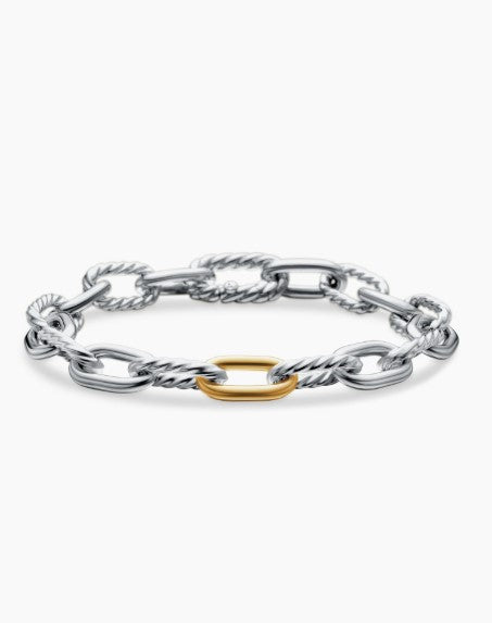 Chain Bracelet Sterling Silver with Yellow Gold