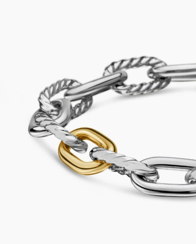 Chain Bracelet Sterling Silver with Yellow Gold