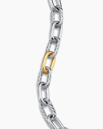 Chain Bracelet Sterling Silver with Yellow Gold