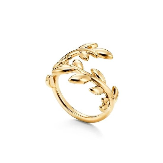 Olive Leaf Bypass Ring