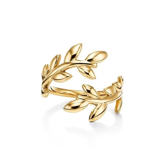 Olive Leaf Bypass Ring