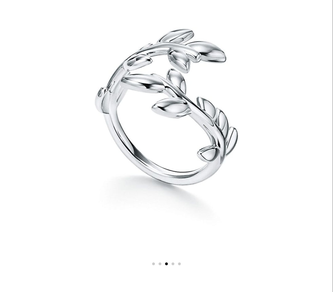 Olive Leaf Bypass Ring