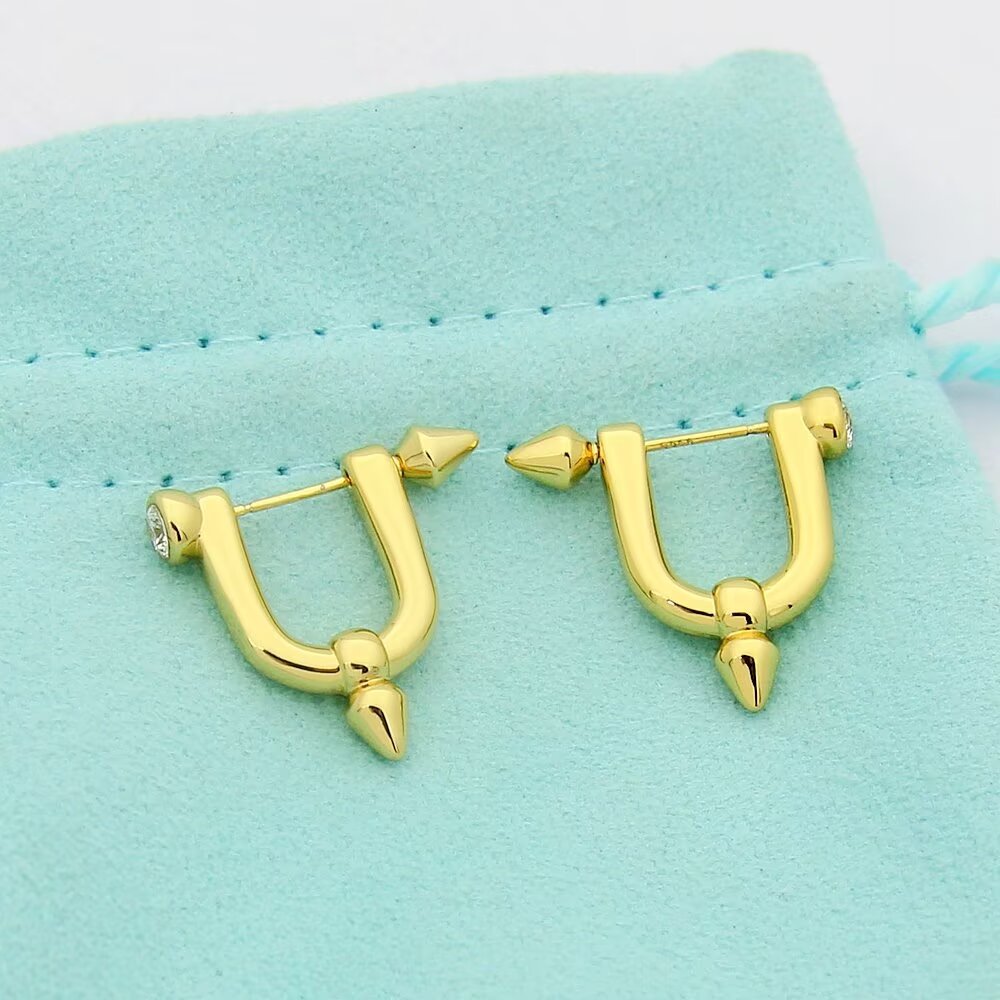 Titan Medium Earrings in Gold with Cubic Zirconia