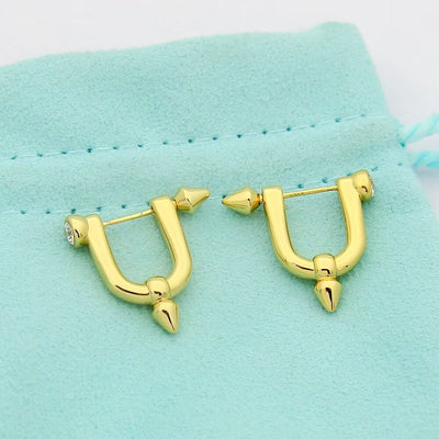 Titan Medium Earrings in Gold with Cubic Zirconia