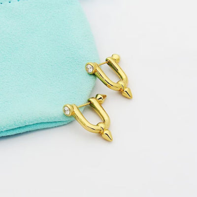 Titan Medium Earrings in Gold with Cubic Zirconia