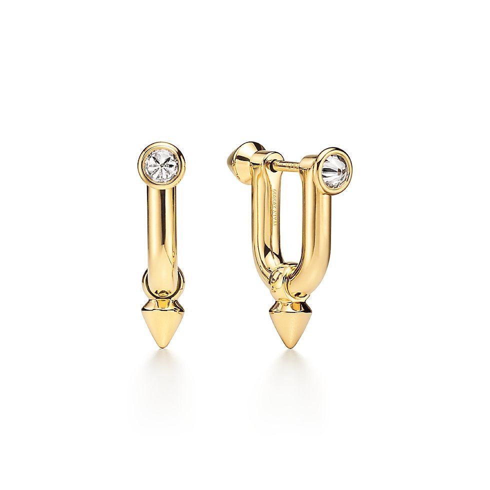 Titan Medium Earrings in Gold with Cubic Zirconia