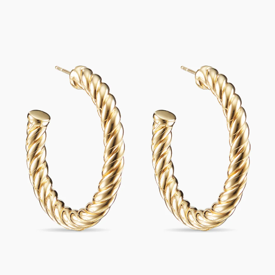 Sculpted Cable Hoop Earrings