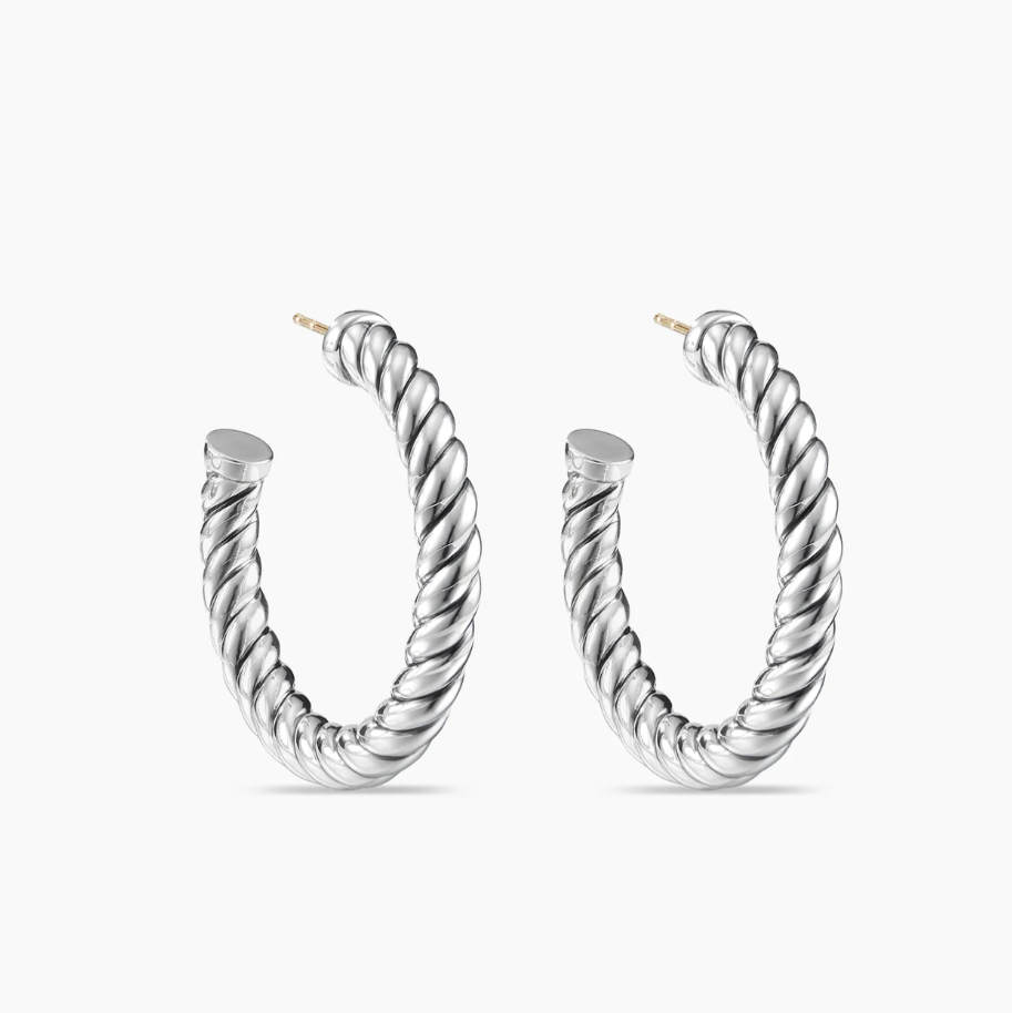 Sculpted Cable Hoop Earrings